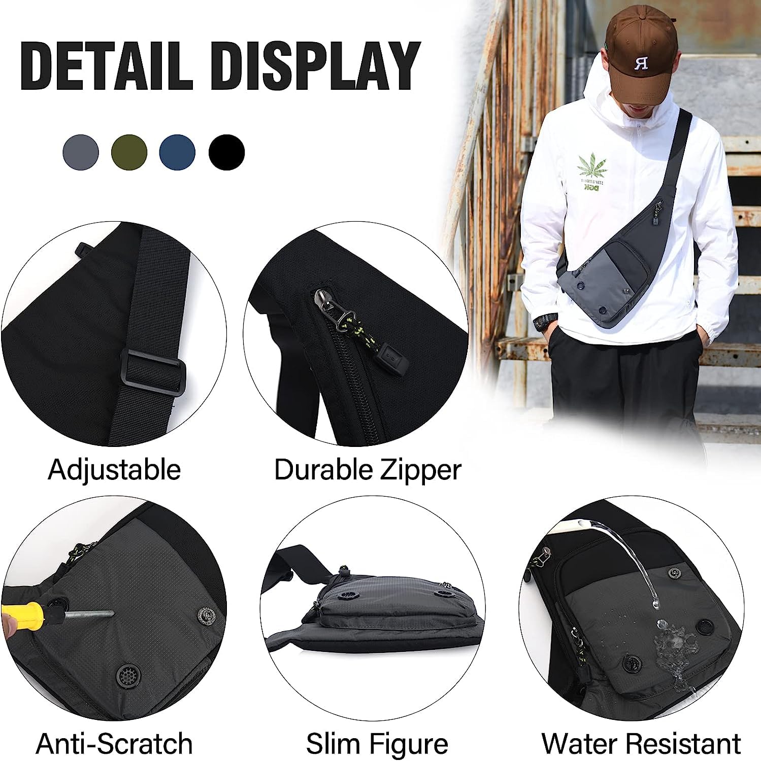 Foto 6 | Bandolera Pequeña E Impermeable Para Hombre - Venta Internacional.