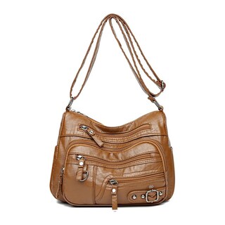 Foto 1 | Bolso Bandolera Suave Con Múltiples Bolsillos Eo Safe Imports Esi-19644 Marron