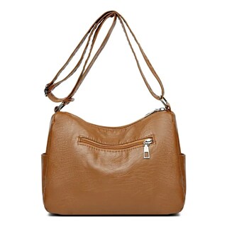 Foto 2 | Bolso Bandolera Suave Con Múltiples Bolsillos Eo Safe Imports Esi-19644 Marron