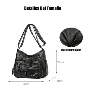Foto 4 | Bolso Bandolera Suave Con Múltiples Bolsillos Eo Safe Imports Esi-19645 Negro