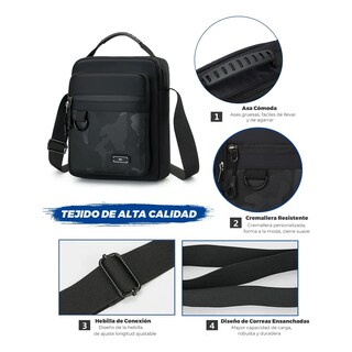 Foto 3 | Bandolera Bolsa Cruzada Eo Safe Imports Esi-19640 Negro