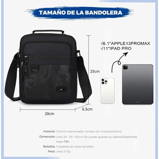 Foto 4 | Bandolera Bolsa Cruzada Eo Safe Imports Esi-19640 Negro