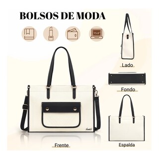 Foto 5 | Bolsa Para Laptop 15.6 Casual De Bolsa De Lona Blanca Detalles Lab.g Blanco