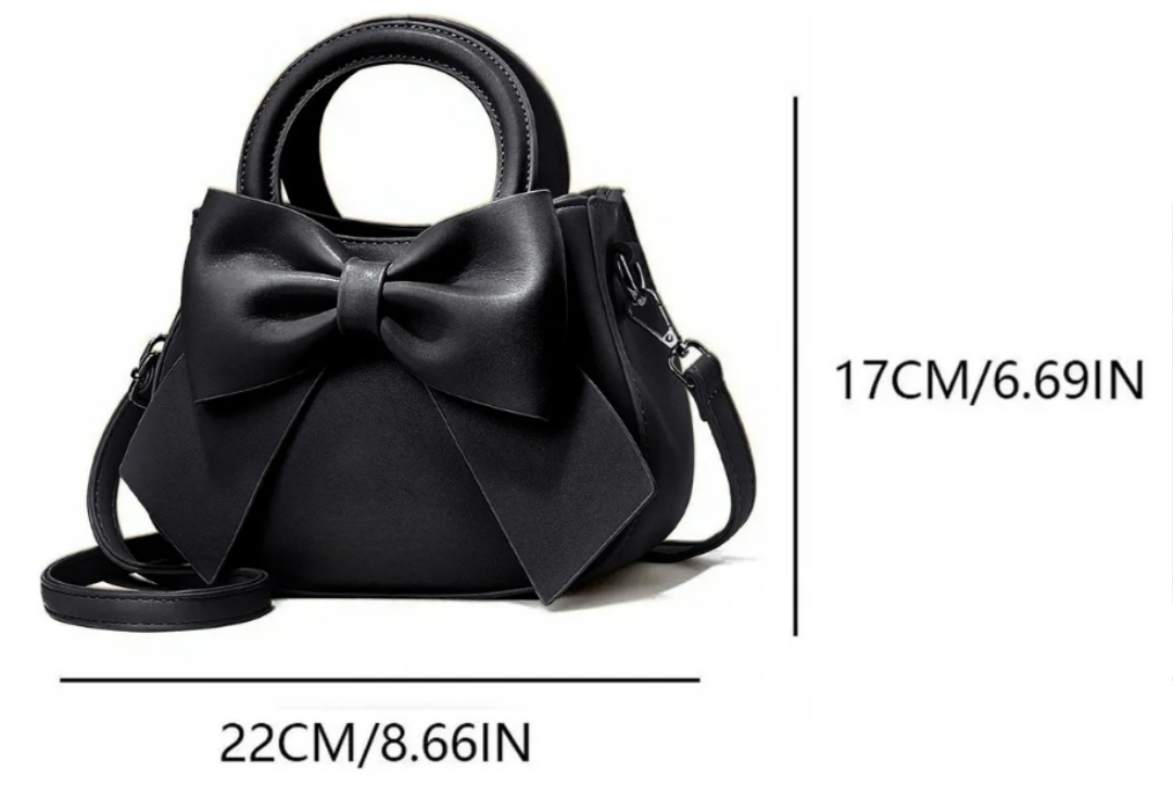 Foto 4 pulgar | Bolso Bandolera De Piel ''xtellar'' Con Sofisticado Lazo, Acabado En Níquel Y Correa De Hombro, Color Negro.
