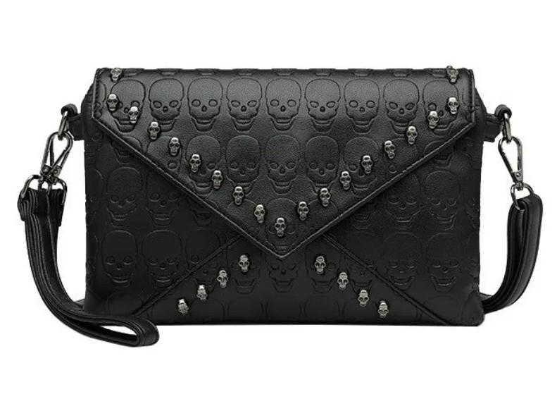 Foto 2 pulgar | Xtellar Bolso Bandolera Estilo Punk Con Diseño De Calavera Y Remaches, Accesorio De Moda Para Mujer Elegante Y Atrevida