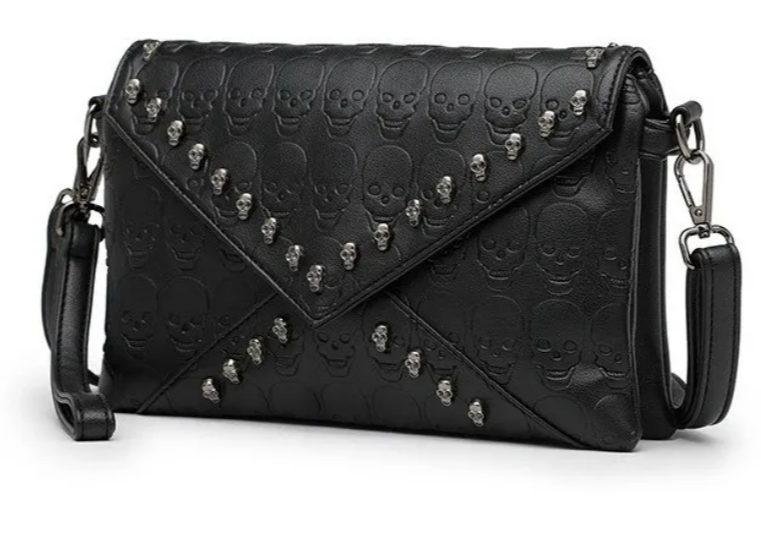 Foto 3 pulgar | Xtellar Bolso Bandolera Estilo Punk Con Diseño De Calavera Y Remaches, Accesorio De Moda Para Mujer Elegante Y Atrevida