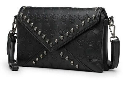 Foto 2 | Xtellar Bolso Bandolera Estilo Punk Con Diseño De Calavera Y Remaches, Accesorio De Moda Para Mujer Elegante Y Atrevida