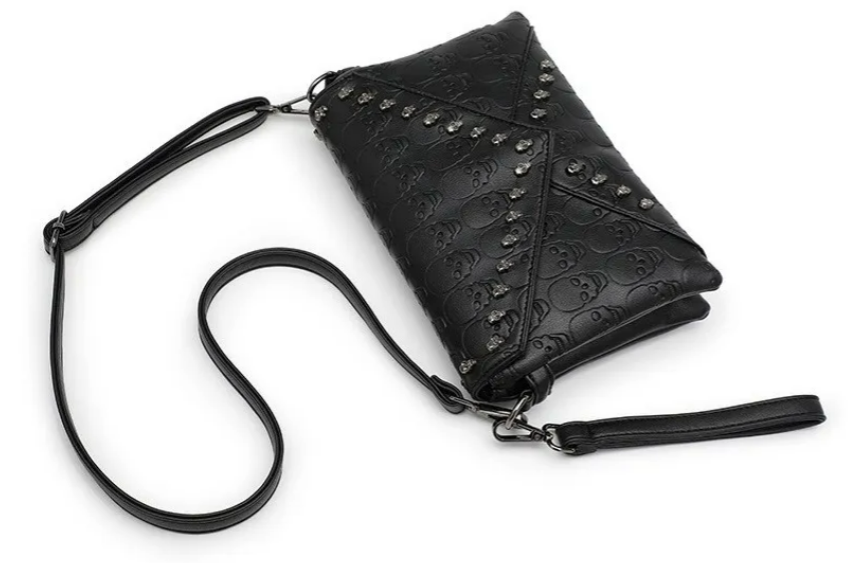 Foto 5 pulgar | Xtellar Bolso Bandolera Estilo Punk Con Diseño De Calavera Y Remaches, Accesorio De Moda Para Mujer Elegante Y Atrevida