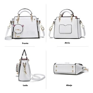 Foto 2 | Bolso De Mujer Casual Vintage De Cuero Pu Lab.g Blanca