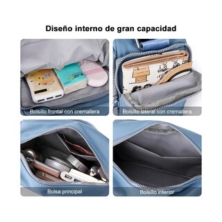Foto 3 | Bolsa Bandolera Gran Capacidad Eo Safe Imports Esi-20026 Azul