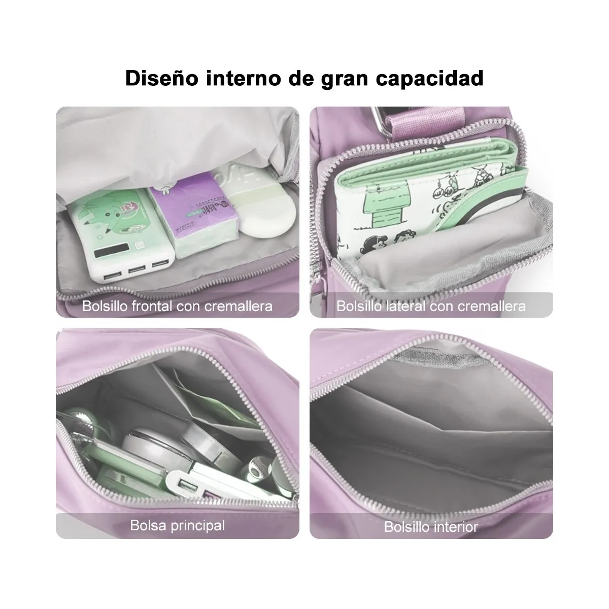 Foto 4 pulgar | Bolsa Bandolera Gran Capacidad Eo Safe Imports Esi-20029 Rosa