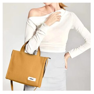 Foto 2 | Bolso Mujer De Pana Casual Lab.g Amarillo