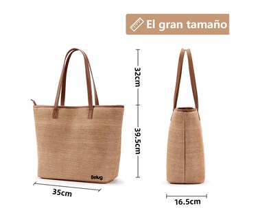 Foto 5 | Bolso De Mano De Playa Para Dama Color Coffee