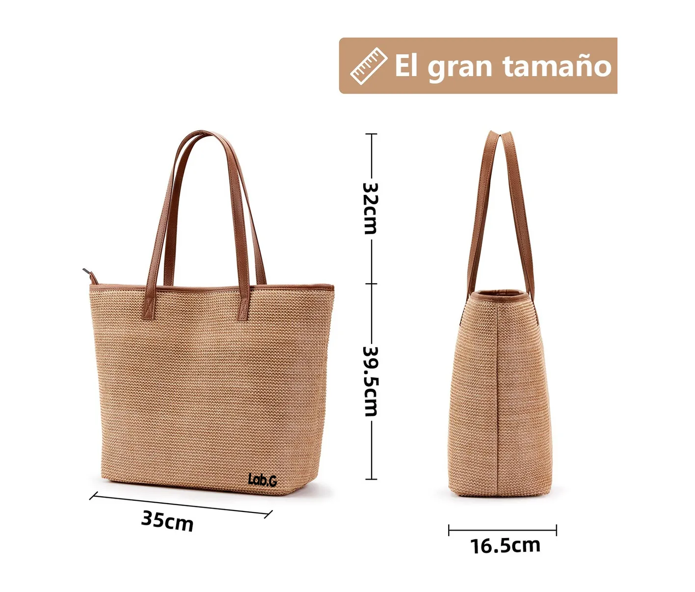 Foto 5 | Bolso De Mano De Playa Para Dama  Color Coffee