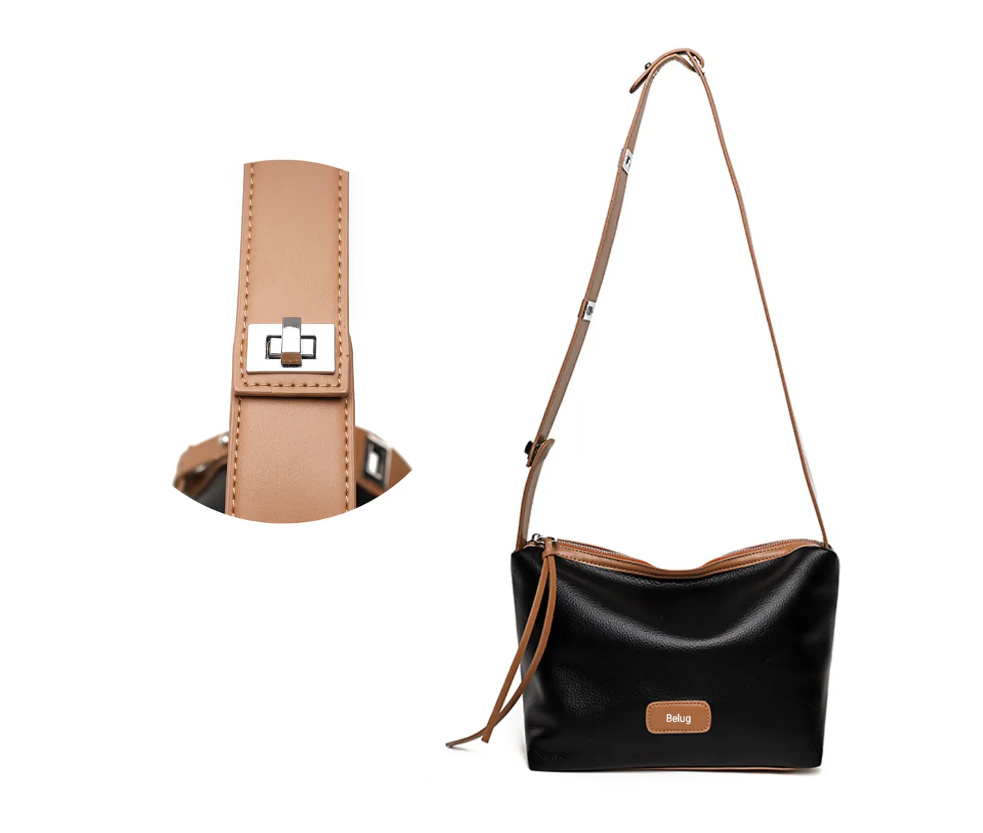 Foto 4 pulgar | Bolso De Mujer Ligero Con Hombro Negro