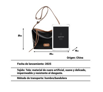 Foto 5 | Bolso De Mujer Ligero Con Hombro Negro