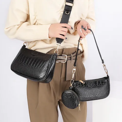 Foto 4 pulgar | 3en 1 Bolsas Xtellar De Dama De Moda Con Estampado De Cocodrilo