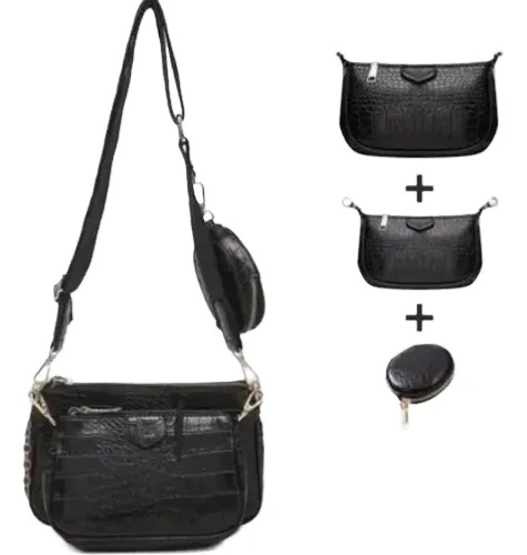 Foto 5 pulgar | 3en 1 Bolsas Xtellar De Dama De Moda Con Estampado De Cocodrilo