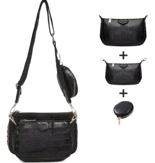 Foto 4 | 3en 1 Bolsas Xtellar De Dama De Moda Con Estampado De Cocodrilo