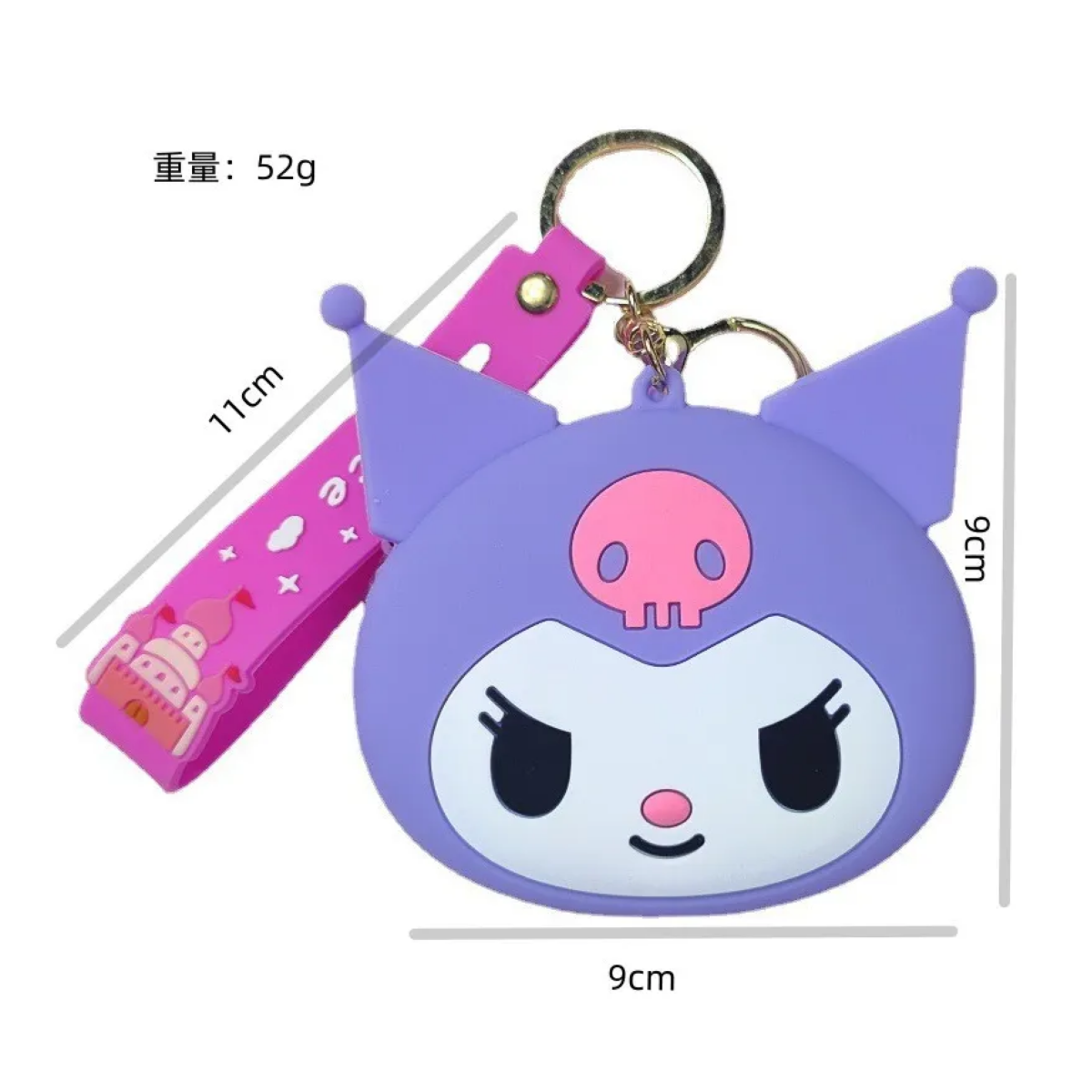 Foto 3 | Bolsa Kuromi Incluye Monedero Y Llavero 3pz Belug  Morado
