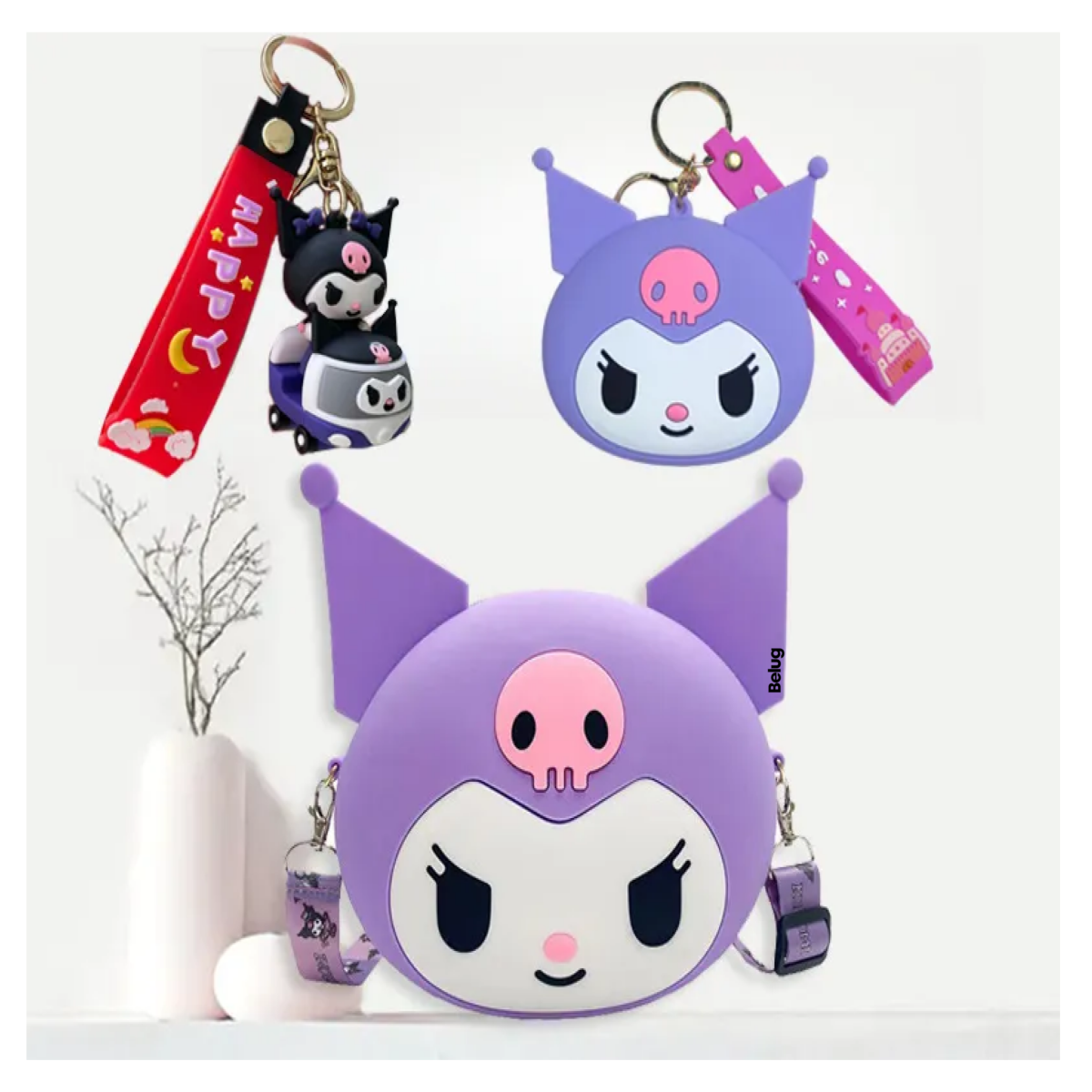 Foto 5 pulgar | Bolsa Kuromi Incluye Monedero Y Llavero 3pz Belug  Morado