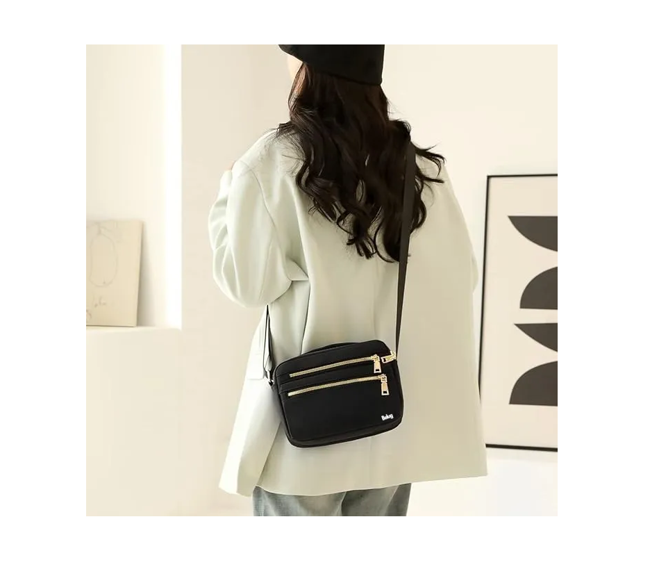 Foto 5 pulgar | Bolso Bandolera Pequeño Y Sencillo Con Cremallera Para Mujer Negro