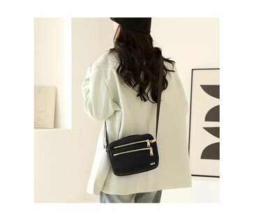 Foto 4 | Bolso Bandolera Pequeño Y Sencillo Con Cremallera Para Mujer Negro