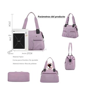 Foto 5 | Bolso Multifuncional Impermeable Violeta