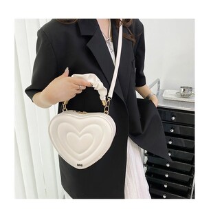 Foto 3 | Bolso De Mano Forma De Corazón Para Dama Blanco