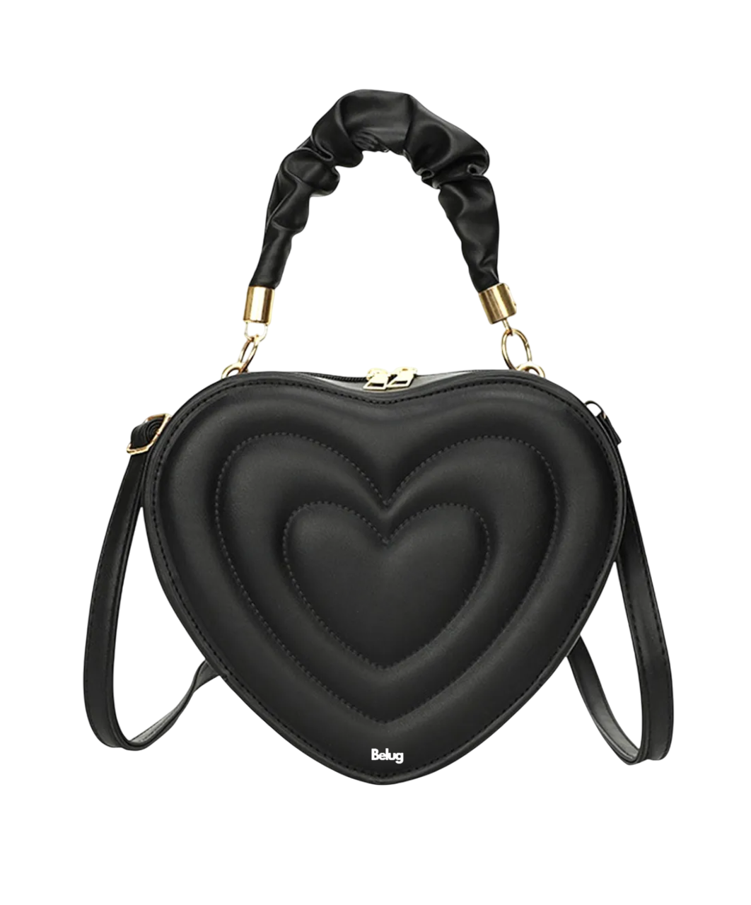 Foto 2 pulgar | Bolso De Mano Forma De Corazón Negro