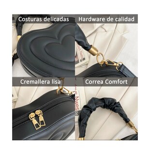 Foto 2 | Bolso De Mano Forma De Corazón Negro