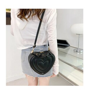 Foto 4 | Bolso De Mano Forma De Corazón Negro