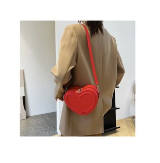 Foto 4 | Bolso Bandolera Forma Corazón Rojo