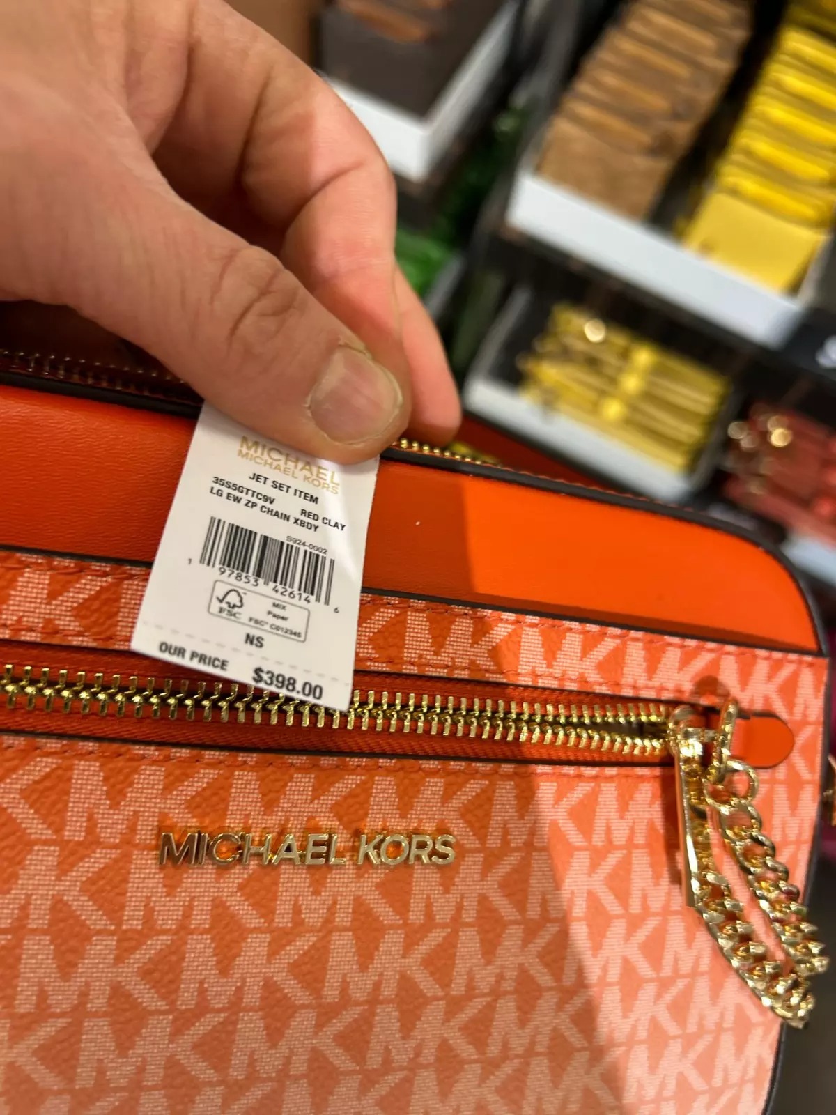 Foto 6 pulgar | Bandolera Michael Kors Jet Set Para Mujer  Tamaño Grande  Color Rojo Arcilla - Venta Internacional.