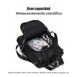 Foto 2 | Mochila Backpack De Mujer Para Escolar De Moda Est. Coreano Eo Safe Imports Esi-20419 Negro