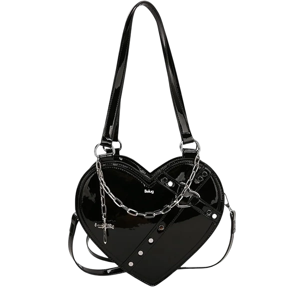 Foto 2 pulgar | Bolso Belug  Forma De Corazón Bandolera Moda Bolsa De Mano Pu Mujer Negro