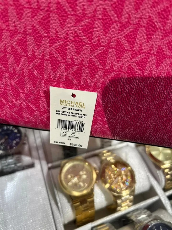 Foto 6 pulgar | Bandolera Michael Kors Jet Set Travel Dragonfruit Multi - Venta Internacional.