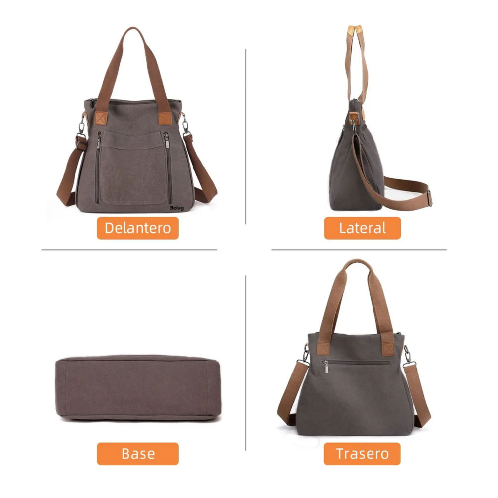 Foto 5 | Bolso Multifuncional De Lona De Gran Capacidad Belug  Café Oscuro