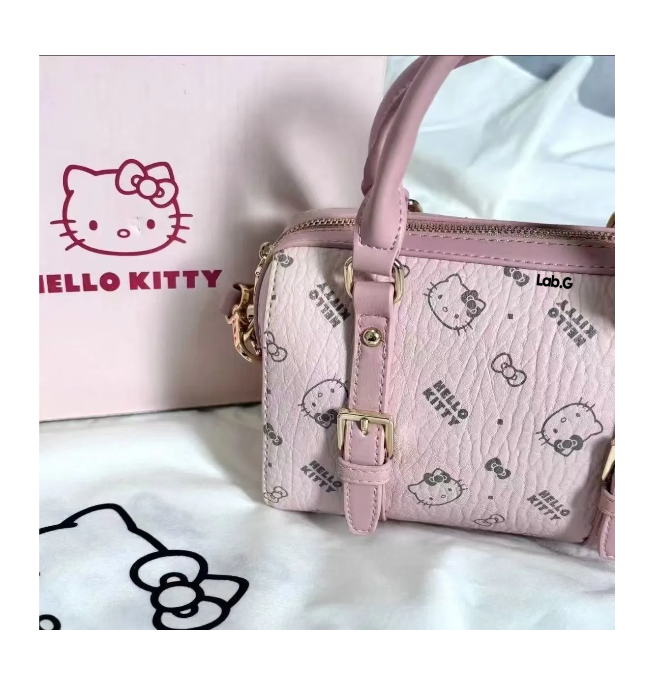 Foto 3 pulgar | Bolso De Hombro Con Asa Crossbody Para Mujer Hello Kitty Rosa