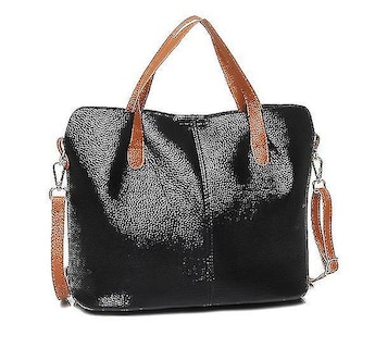 Foto 3 | Bolso Huoguo Bandolera De Piel Suave Para Mujer Negro - Venta Internacional.