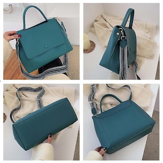 Foto 2 | Bolsos De Mano Huoguo Bandolera De Piel Bandolera Color Verde Claro - Venta Internacional.