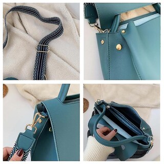 Foto 3 | Bolsos De Mano Huoguo Bandolera De Piel Bandolera Color Verde Claro - Venta Internacional.