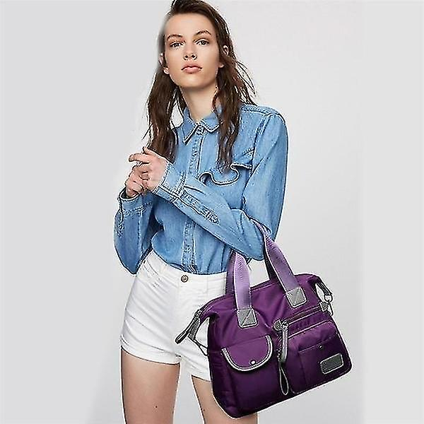 Foto 3 pulgar | Bolso De Mano Huoguo Oxford De Nailon Impermeable Con Bandolera Morado - Venta Internacional.