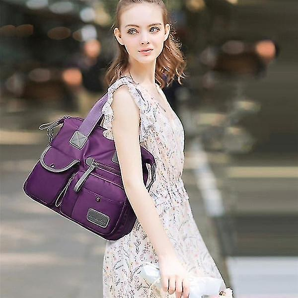 Foto 4 pulgar | Bolso De Mano Huoguo Oxford De Nailon Impermeable Con Bandolera Morado - Venta Internacional.