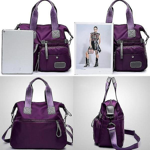 Foto 5 | Bolso De Mano Huoguo Oxford De Nailon Impermeable Con Bandolera Morado - Venta Internacional.