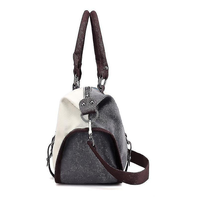 Foto 4 pulgar | Bolso Huoguo Lona Contraste Color Para Mujer Rojo Gris - Venta Internacional.