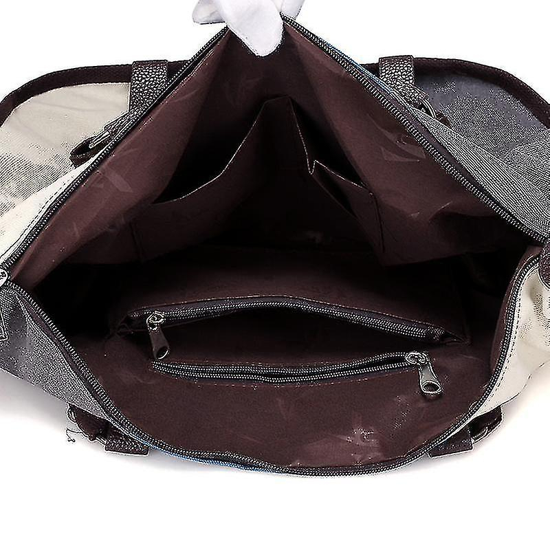 Foto 5 pulgar | Bolso Huoguo Lona Contraste Color Para Mujer Rojo Gris - Venta Internacional.