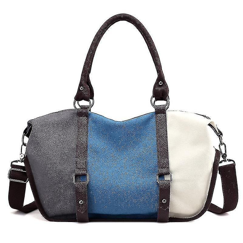 Foto 6 pulgar | Bolso Huoguo Lona Contraste Color Para Mujer Rojo Gris - Venta Internacional.