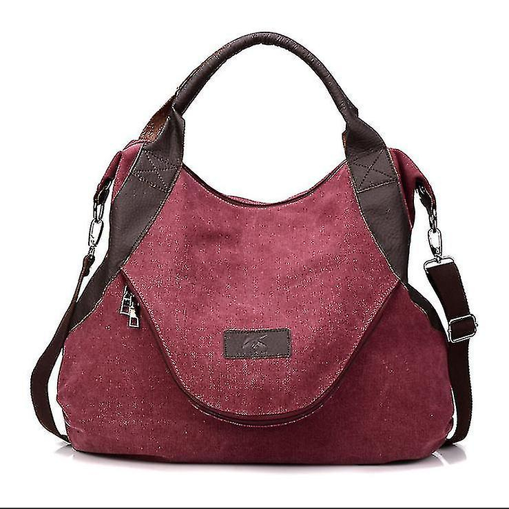 Foto 3 | Bolso Huoguo Vintage De Lona Para Mujer Verde 43x13x50cm - Venta Internacional.