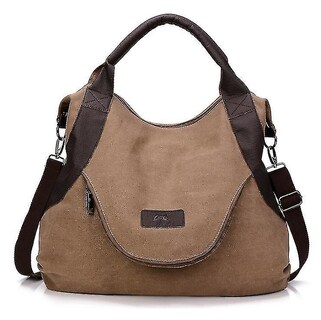Foto 4 | Bolso Huoguo Vintage De Lona Para Mujer Verde 43x13x50cm - Venta Internacional.